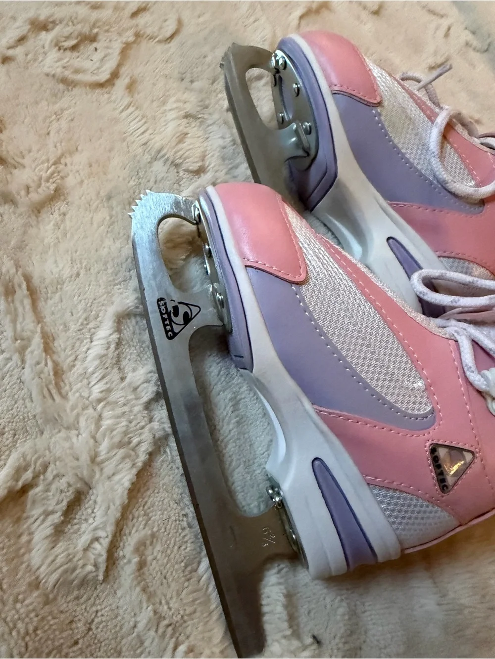 Girls Pink and White Figure Ice Skates